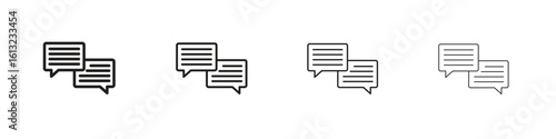 Text chat icon outline vector sign, linear style pictogram.