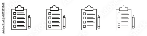 Survey icon outline vector sign, linear style pictogram.