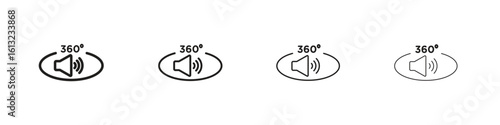 Surround sound icon outline vector sign, linear style pictogram.