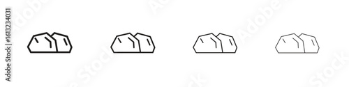 Stone icon outline vector sign, linear style pictogram.