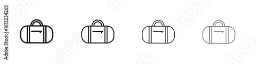 Sports bag icon outline vector sign, linear style pictogram.