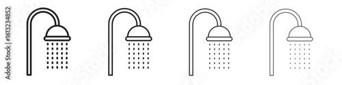 Shower Head icon outline vector sign, linear style pictogram.