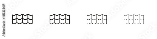 Roof tile icon outline vector sign, linear style pictogram.