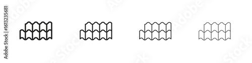 Roof tile icon outline vector sign, linear style pictogram.