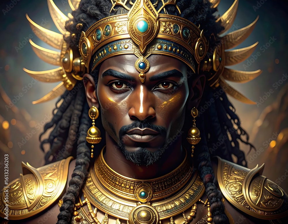Fototapeta premium African king portrait, regal attire