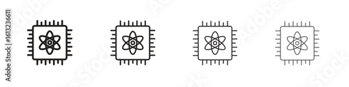 Quantum computing icon outline vector sign, linear style pictogram.