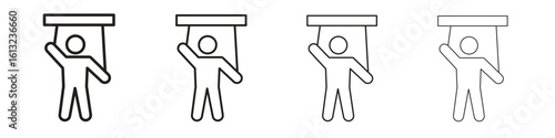 Puppet icon outline vector sign, linear style pictogram.