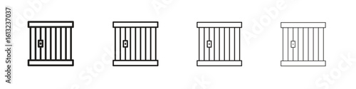 Prison icon outline vector sign, linear style pictogram.