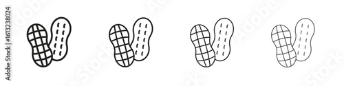 Peanut icon outline vector sign, linear style pictogram.