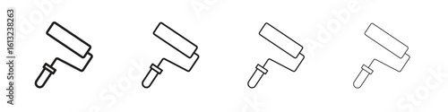 Paint roller icon outline vector sign, linear style pictogram.