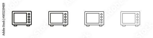 Microwave icon outline vector sign, linear style pictogram.