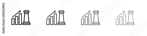 Marketing strategy icon outline vector sign, linear style pictogram.