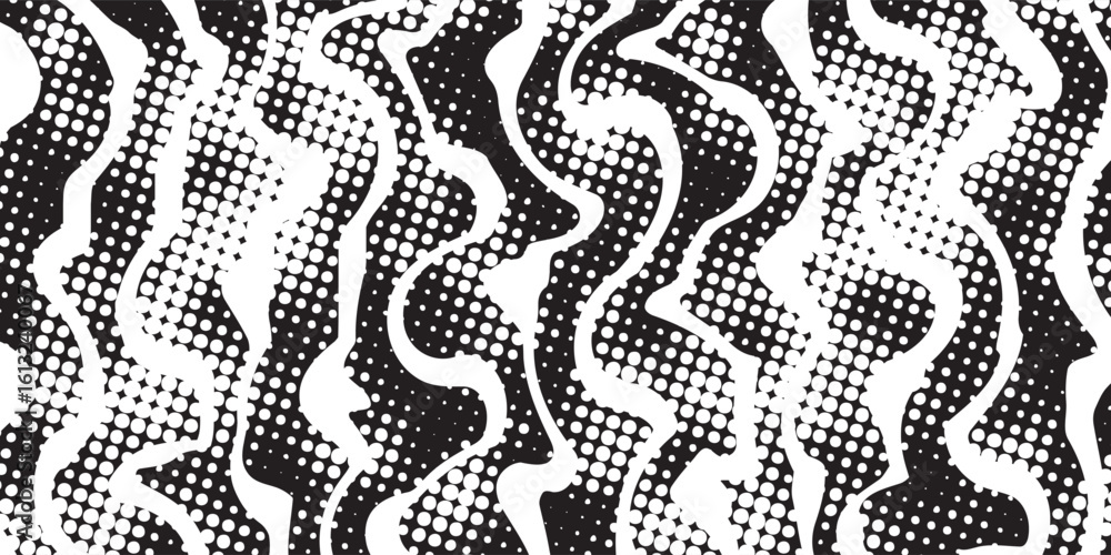 Naklejka premium Abstract hypnotic pattern with black-white striped lines. Psychedelic background. Op art, optical illusion