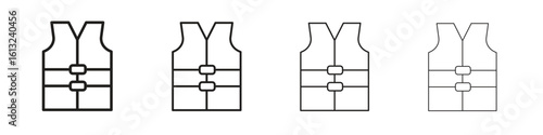 Lifejacket icon outline vector sign, linear style pictogram.