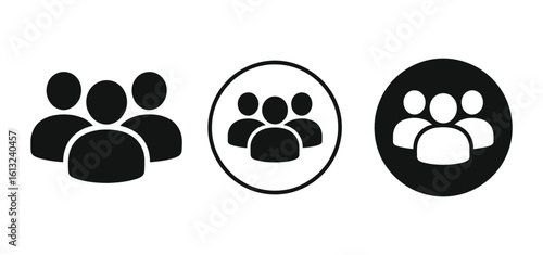 People Group User Icon Set: Team, Community, and Network Symbol