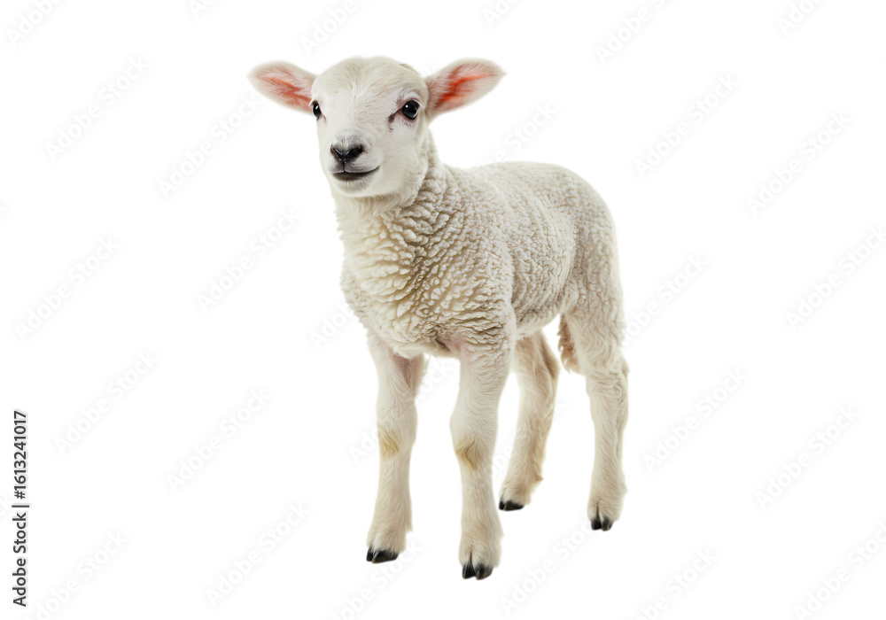 Fototapeta premium A Young Lamb on transparent background