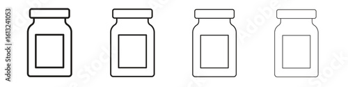 Jar icon outline vector sign, linear style pictogram.