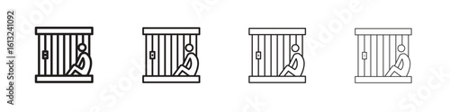 Jail icon outline vector sign, linear style pictogram.