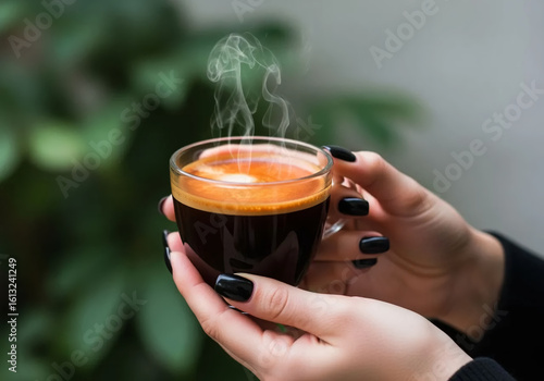 woman holding a cup of coffee 