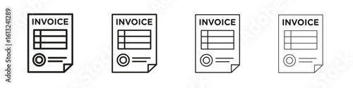 Invoice icon outline vector sign, linear style pictogram.