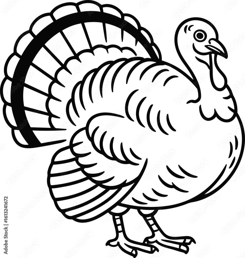 Thanksgiving Turkey Line Art – Simple Vector for Holiday and Autumn Designs Thanksgiving Turkey Line Art – Simple Vector for Holiday and Autumn Designs