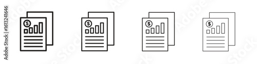 Income statement icon outline vector sign, linear style pictogram.