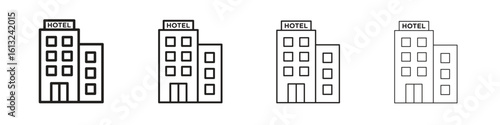hotel icon outline vector sign, linear style pictogram.