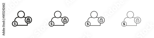 Guarantor icon outline vector sign, linear style pictogram.