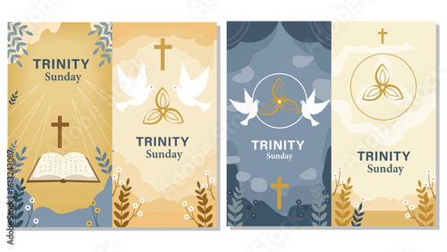 Holy Trinity Sunday Religious Vector Art Collection