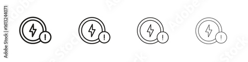 Electric Problem icon outline vector sign, linear style pictogram.