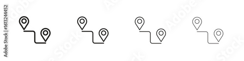 Distance icon outline vector sign, linear style pictogram.