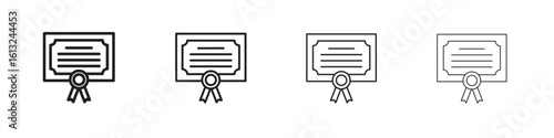 Diploma icon outline vector sign, linear style pictogram.