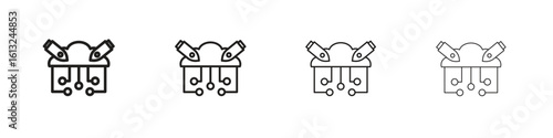 DOS icon outline vector sign, linear style pictogram.