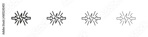 Conflict icon outline vector sign, linear style pictogram.