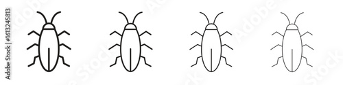 Cockroach icon outline vector sign, linear style pictogram.