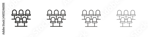 Cinema seat icon outline vector sign, linear style pictogram.