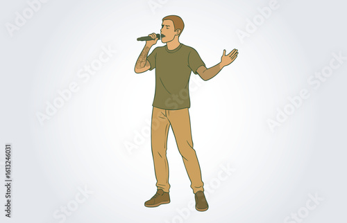 Musician Mascot Cartoon Character Logo Template