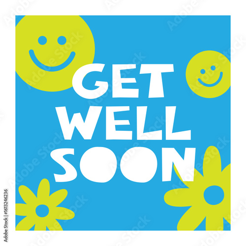 get well soon lettering. vector illustration