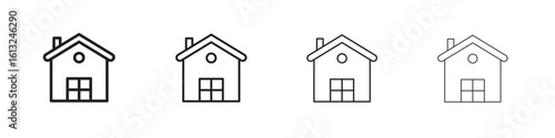 Chalet icon outline vector sign, linear style pictogram.