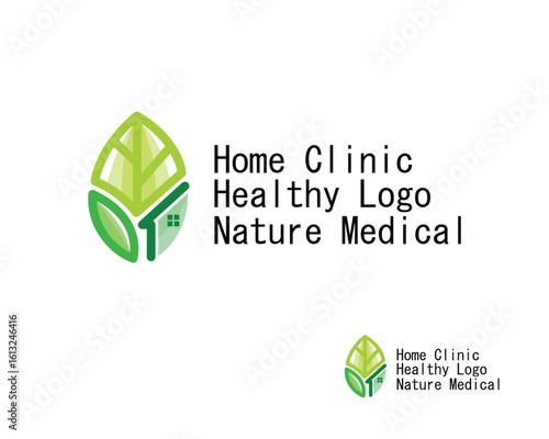 health care nature logo creative green house clinic medical design concept