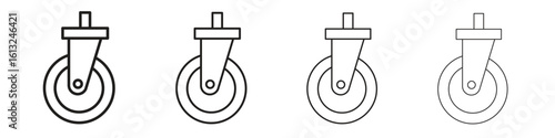 Cart trolley wheel icon outline vector sign, linear style pictogram.