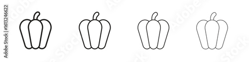 Capsicum icon outline vector sign, linear style pictogram.