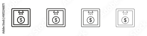 Business incubator icon outline vector sign, linear style pictogram.