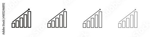Business performance icon outline vector sign, linear style pictogram.