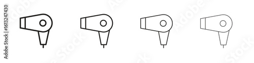 Blow dryer icon outline vector sign, linear style pictogram.