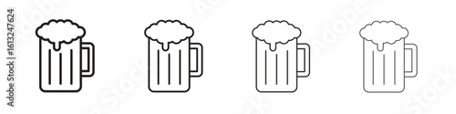 Beer icon outline vector sign, linear style pictogram.