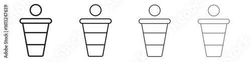 Beer pong icon outline vector sign, linear style pictogram.