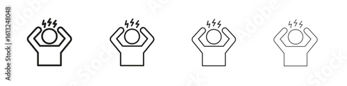 Anxiety icon outline vector sign, linear style pictogram.