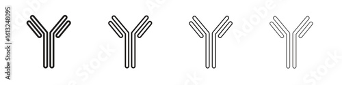 Antibody icon outline vector sign, linear style pictogram.