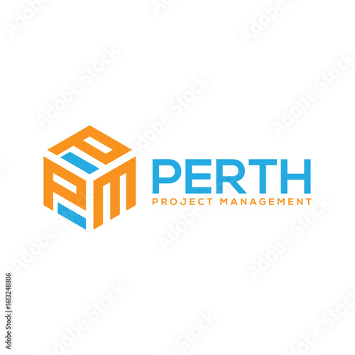 Modern Abstract Hexagon Logo Design: Perth Project Management Branding, Corporate Identity.